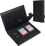 📸 алюминиевый корпус для хранения sd-карт - органайзер для карт памяти lavili cf, удвоенная вместимость для 6 sd-карт и 12 tf-карт, в стильном черном цвете. логотип