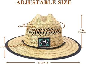 img 1 attached to 👒 Men's Wide Brim Straw Lifeguard Hats - Summer Beach Sun Protection Hat