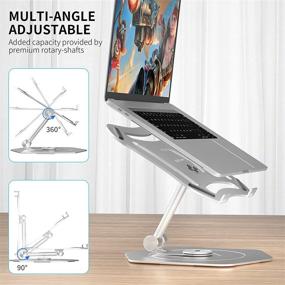 img 2 attached to 📱 AICase Adjustable Height Laptop Stand for Desk - Ergonomic 360° Swivel Computer Stand for MacBook Pro Air 17/16/15/13/10 Inch (10-17") - Aluminum Elevated Riser Holder