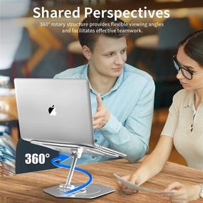 img 3 attached to 📱 AICase Adjustable Height Laptop Stand for Desk - Ergonomic 360° Swivel Computer Stand for MacBook Pro Air 17/16/15/13/10 Inch (10-17") - Aluminum Elevated Riser Holder