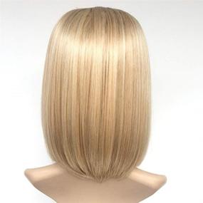 img 1 attached to 14-Inch Women's Short Blonde Wig: Ombre Synthetic Full Hair Bob Wig, Heat Resistant, Straight Style - Ideal for Black/White Women