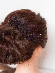 img 3 attached to FXmimior Accessories Bridesmaid Headwear Amethyst