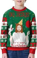 🎄 besserbay kid's christmas ugly sweatshirt: funny xmas long sleeve shirt for 4-12 year olds logo