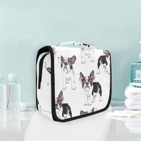 img 2 attached to 🐶 Stylish French Bulldog Travel Toiletry Bag - Large Capacity Cosmetic Organizer for On-the-Go