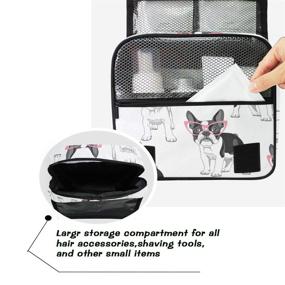 img 1 attached to 🐶 Stylish French Bulldog Travel Toiletry Bag - Large Capacity Cosmetic Organizer for On-the-Go