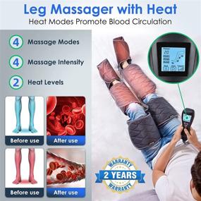 img 3 attached to 🦵✨ Revitalize and Soothe with our Leg Massager: Air Compression Calf Feet Thigh Massage for Muscle Pain Relief, Circulation Enhancement, and Relaxation - Adjustable Wraps, 4 Modes, 4 Intensities, 2 Heat