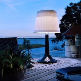 img 4 attached to White LED Solar Table Lamp with 2 Lighting Modes for Outdoor and Indoor, Auto ON/Off, Ideal for Garden, Patio and Desk Use (Black)