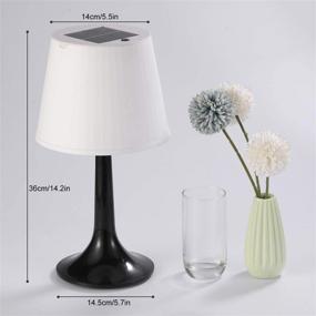 img 2 attached to White LED Solar Table Lamp with 2 Lighting Modes for Outdoor and Indoor, Auto ON/Off, Ideal for Garden, Patio and Desk Use (Black)