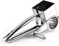 stainless steel rotary cheese grater - professional handheld cutter and slicer with super sharp cylindrical drum logo