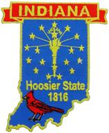 indiana state shaped embroidered adhesive logo