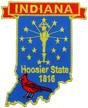 indiana state shaped embroidered adhesive logo