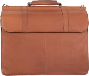 img 2 attached to Premium Kenneth Cole Reaction Colombian Leather Laptop Portfolio in Cognac - Dual Compartment Flapover Design