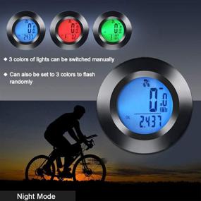 img 1 attached to 🚴 Bike Computer Wireless 3 Color Backlight Speedometer | Upgraded Bracket | LCD Power Meter | Waterproof Odometer