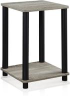 🪑 furinno turn-n-tube haydn end table: 1-pack, french oak grey/black - sleek and versatile accent furniture logo