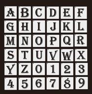 🎨 36 pack reusable letters numbers stencils for art and craft painting, bullet journal writing, doodle drawing on multiple surfaces – wood, glass, wall, fabric, chalkboard logo