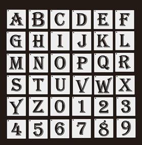 img 4 attached to 🎨 36 Pack Reusable Letters Numbers Stencils for Art and Craft Painting, Bullet Journal Writing, Doodle Drawing on Multiple Surfaces – Wood, Glass, Wall, Fabric, Chalkboard