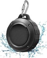 hsf наружный водонепроницаемый bluetooth-динамик: беспроводной мини-душевой динамик с сабвуфером и встроенным микрофоном, улучшенным басом - идеальный для спорта, бассейна, пляжа, походов, кемпинга (черный) логотип