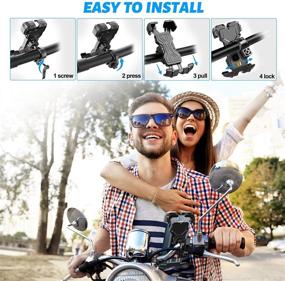 img 1 attached to Bike Phone Mount | Fully Adjustable Motorcycle Phone Holder for Handlebars | Compatible with iPhone 12 Pro Max/11 Pro/XR/XS MAX, Galaxy S20/S10/Note 10 & All 4.7-6.8inches Devices