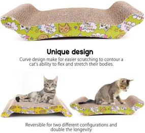 img 3 attached to 🐱 2-Pack Reversible Corrugated Cat Scratcher Cardboard, Replacement Scratching Pad Lounge Sofa Bed with Catnip Included