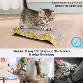 img 1 attached to 🐱 2-Pack Reversible Corrugated Cat Scratcher Cardboard, Replacement Scratching Pad Lounge Sofa Bed with Catnip Included