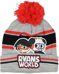 img 1 attached to Optimized Search: Ryan's World Kids Ryan and Combo Panda 3 Piece Set - Gloves, Scarf, and Pom Beanie