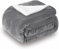 super soft double-sided sherpa fleece throw blanket by sochow - luxurious plush grey blanket for ultimate coziness logo