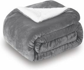 img 4 attached to Super Soft Double-Sided Sherpa Fleece Throw Blanket by SOCHOW - Luxurious Plush Grey Blanket for Ultimate Coziness