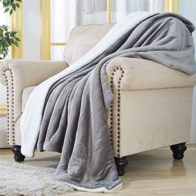 img 3 attached to Super Soft Double-Sided Sherpa Fleece Throw Blanket by SOCHOW - Luxurious Plush Grey Blanket for Ultimate Coziness