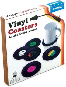 img 1 attached to Bring Back Nostalgia with Spinning Hat Retro Vinyl Coasters