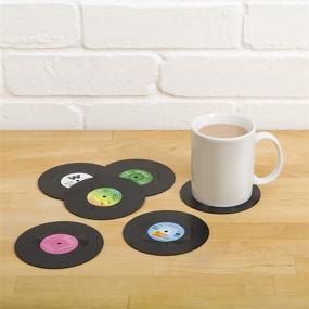 img 2 attached to Bring Back Nostalgia with Spinning Hat Retro Vinyl Coasters