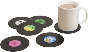 img 3 attached to Bring Back Nostalgia with Spinning Hat Retro Vinyl Coasters