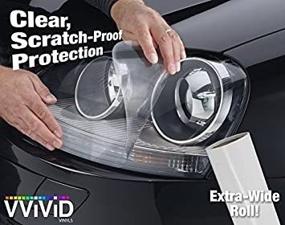 img 4 attached to 📦 Durable 16x27 Inch VViViD Clear Extra-Wide Headlight Protective Vinyl Wrap Film - Scratch-Proof Wet-Apply Tint (2-Pack)