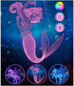 img 4 attached to 🧜 Mermaid Gifts for Girls: Stocking Stuffers Mermaid Night Light Remote with 16 Colors Changing - Perfect Mermaid Decor 3D Bedside Lamps for Girls Room - Ideal Mermaid Toys for Kids Christmas Birthday Gift