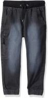 👖 gymboree boys' relaxed jogger pants in black denim – stylish and comfortable clothing logo