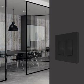 img 1 attached to 🔌 ENERLITES Rêve Collection Luxury Double Decorator Switch Screwless Wall Plate, Matte Finish, Black, 10 Pack: UL Listed & Polycarbonate Thermoplastic - RSI8832M-BK-10PCS