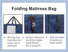 img 2 attached to 🛏️ Folding Mattress Storage Bag - Durable Carry Case for Tri-Fold Twin Mattress up to 6 inches - Navy, HYPER VENTURE