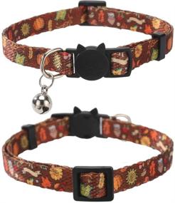 img 1 attached to 🐱 Get Festive with Lamphyface 3 Pack Thanksgiving Cat Collar Bundle – Adjustable & Bell Equipped!