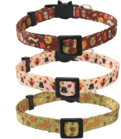 img 3 attached to 🐱 Get Festive with Lamphyface 3 Pack Thanksgiving Cat Collar Bundle – Adjustable & Bell Equipped!