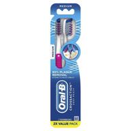 optimized for search: oral-b crossaction deep reach manual toothbrush, medium, 2 count (color may vary) logo