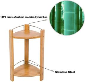 img 2 attached to GOBAM Bamboo Shower Caddy: Premium 🚿 Bathroom Organizer for Shampoo, Conditioner, Lotion, and Soap