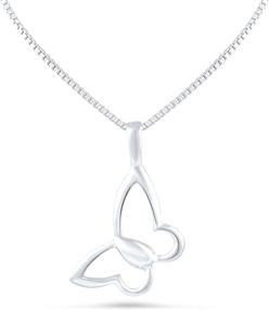 img 2 attached to 💎 Exquisite SILVERCLOSEOUT Sterling Silver Floating Butterfly Necklace: A Delicate and Dazzling Accessory