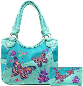 img 4 attached to 🦋 Zelris Butterfly Embroidery Conceal Handbag: Elegant Women's Tote Bag & Wallet Combo