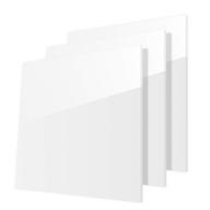 🔘 highly versatile 12" x 12" x .12" white acrylic sheet: light weight, high impact with plexiglass & made in usa - 3 pack logo