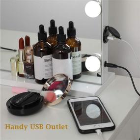 img 1 attached to 💄 WAYKING Hollywood Vanity Mirror with Dimmable LED Lights, USB Outlet - Tabletop/Wall Mounted Makeup Mirror (H17.3 X L22.8 Inch)