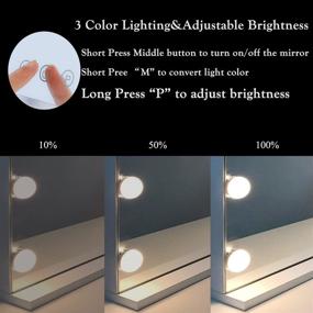 img 2 attached to 💄 WAYKING Hollywood Vanity Mirror with Dimmable LED Lights, USB Outlet - Tabletop/Wall Mounted Makeup Mirror (H17.3 X L22.8 Inch)