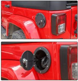 img 1 attached to 🔒 Locking Fuel Filler Door Gas Tank Cap Cover Accessories for 2007-2017 Jeep Wrangler JK & Unlimited Sport Rubicon Sahara - RT-TCZ
