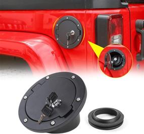 img 4 attached to 🔒 Locking Fuel Filler Door Gas Tank Cap Cover Accessories for 2007-2017 Jeep Wrangler JK & Unlimited Sport Rubicon Sahara - RT-TCZ