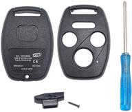🔑 honda keyless entry replacement key fob cover case - compatible with accord 2003-2012, civic ex 2006-2013, pilot 2009-2015, cr-v 2005-2006, ridgeline, and odyssey - key fob accessories shell logo