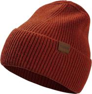 lucky leaf unisex warm slouchy knitted striped skull 🧢 hat: perfect roll-up edge cozy skullcap beanie for running and sports! logo