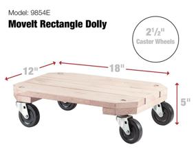 img 1 attached to 🌱 Shepherd Hardware 9854: Sturdy Solid Wood Plant Dolly - 12"x18" - 360-lb Load Capacity